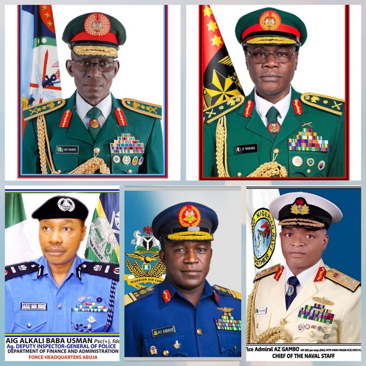 Full list of Service Chiefs Sacked by Tinubu