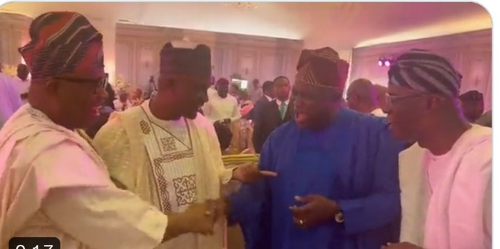 Moment Ambode Reunites With Sanwo-olu, Fashola, Others At A Reception For Tinubu After 4 Years