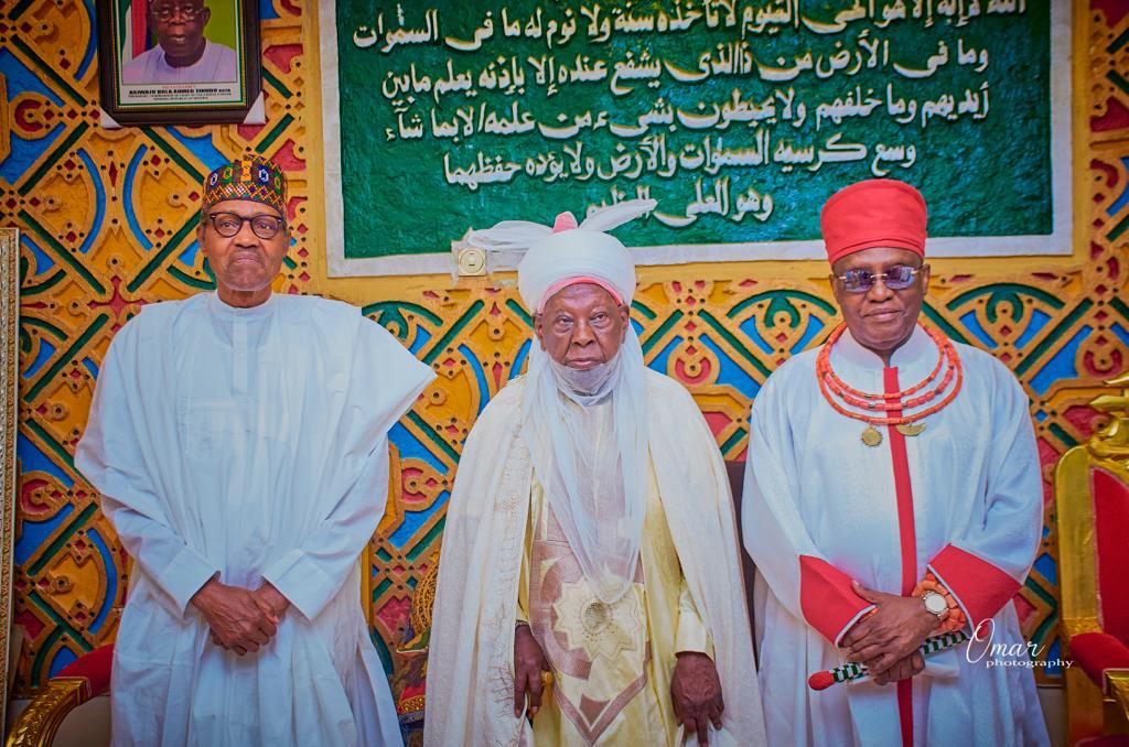 Oba Of Benin Visits Buhari In Daura