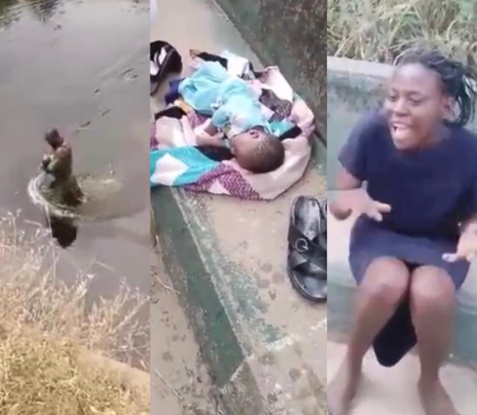 Video of baby rescued from river along badagry road, Lagos