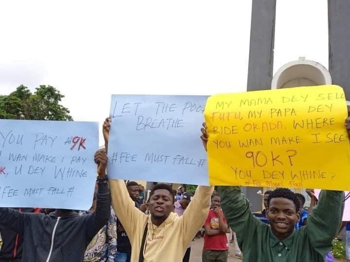 OAU Students Protest Tuition Hike From 20k To N90k