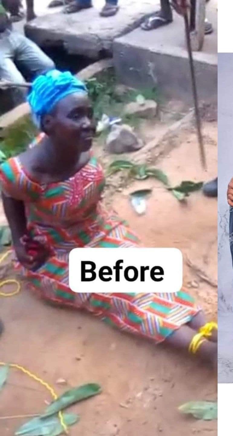 Photos before and after Mrs Okechi was tagged a witch in Abia State