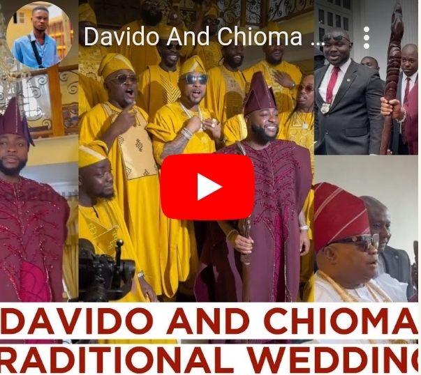 Watch Video: Davido And Chioma Stepping Out In A Traditional Attire For Their Wedding