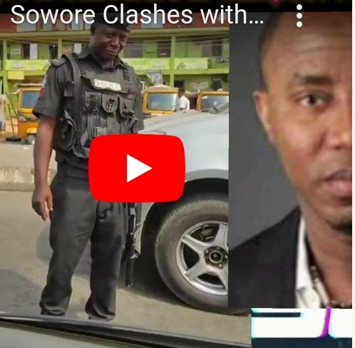 Sowore Clashes with Police on Airport Road in Tense Confrontation